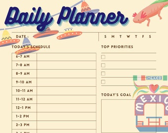 Daily Planner, Mexican Planner, Planner, Weekly Planner, Planner, Green ...