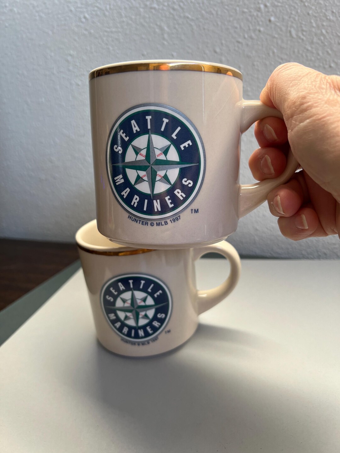 Mariners Cups Seattle Mariners Coffee Cups, Set of 2, MLB 1997, Hold Trim on Rim ...