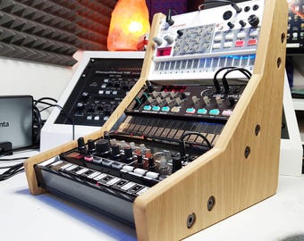 Korg Volca Triple Oak Veneered MDF Stand Precision Machined Series with Recess