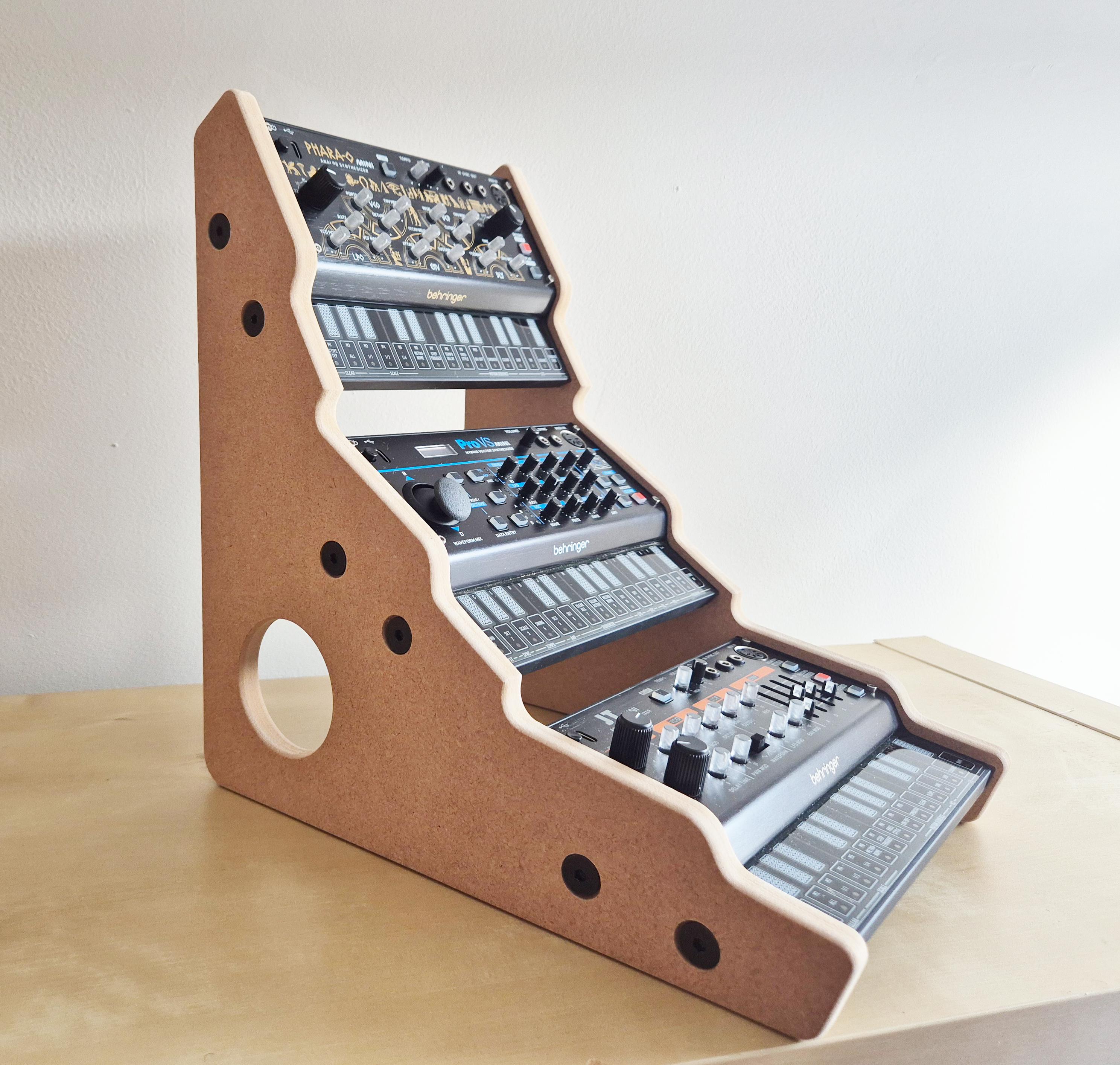 MDF Triple Synth Stand for Behringer Pro VS, Phara-o, JT Mini
