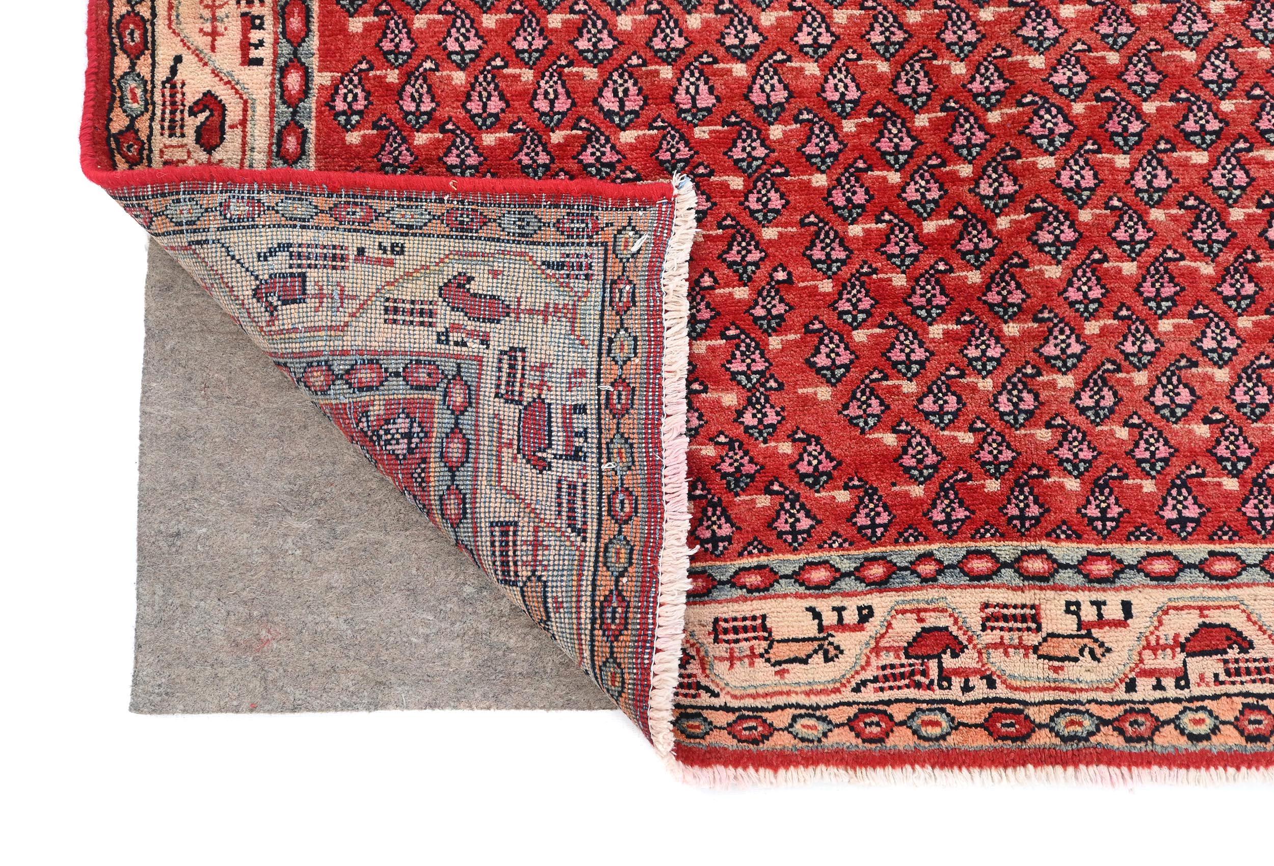 4x7 Hand-knotted Wool Turkish Rug : Tribal Paisley Boteh Design 4