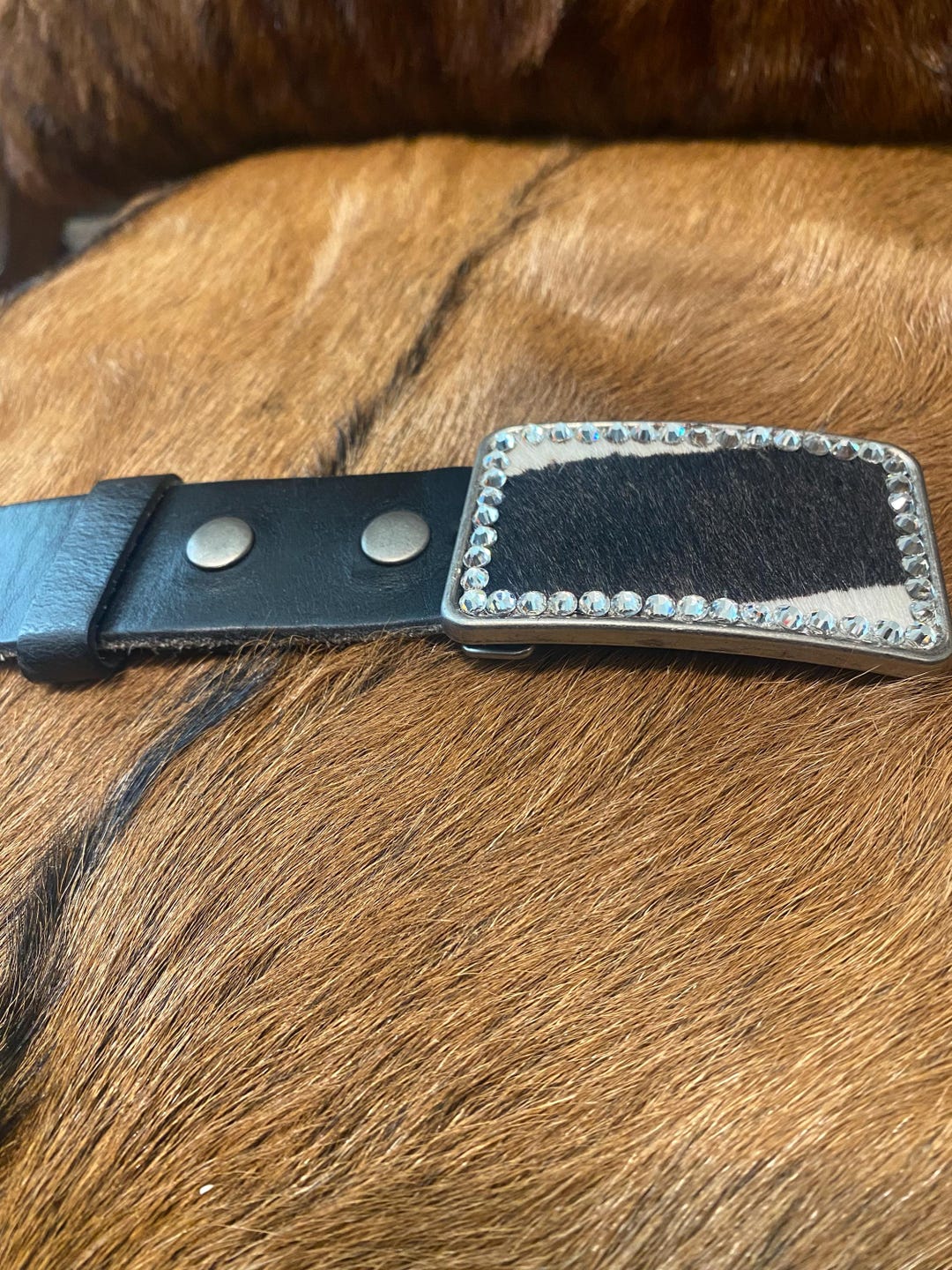 Cowhide Extra Wide Metal Buckle Belt main image 1