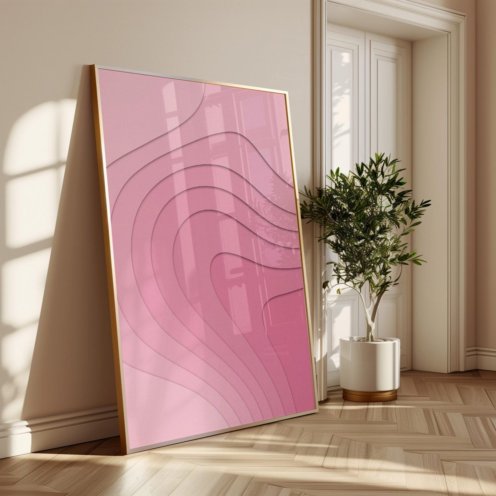 Pink Abstract Wall Art, Wall Decor Art, Modern Decorative Wall Art