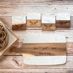 Personalized Marble Wood Charcuterie Board, Personalized Cheese Board, Personalized Gift,Wedding Gift, Housewarming Gift, Bridal Shower Gift