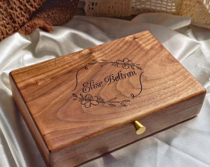 Personalized Wooden Jewelry Box for Women, Retro Jewelry Box, Jewelry Organizer Storage, Wedding Gift, Bridesmaid Gift, Anniversary Keepsake