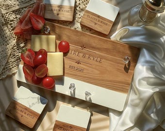 Tagliere da portata personalizzato, tagliere in marmo, tagliere per formaggi personalizzato, regalo di nozze, regalo di inaugurazione della casa, regalo per lei, regalo per la mamma, addio al nubilato