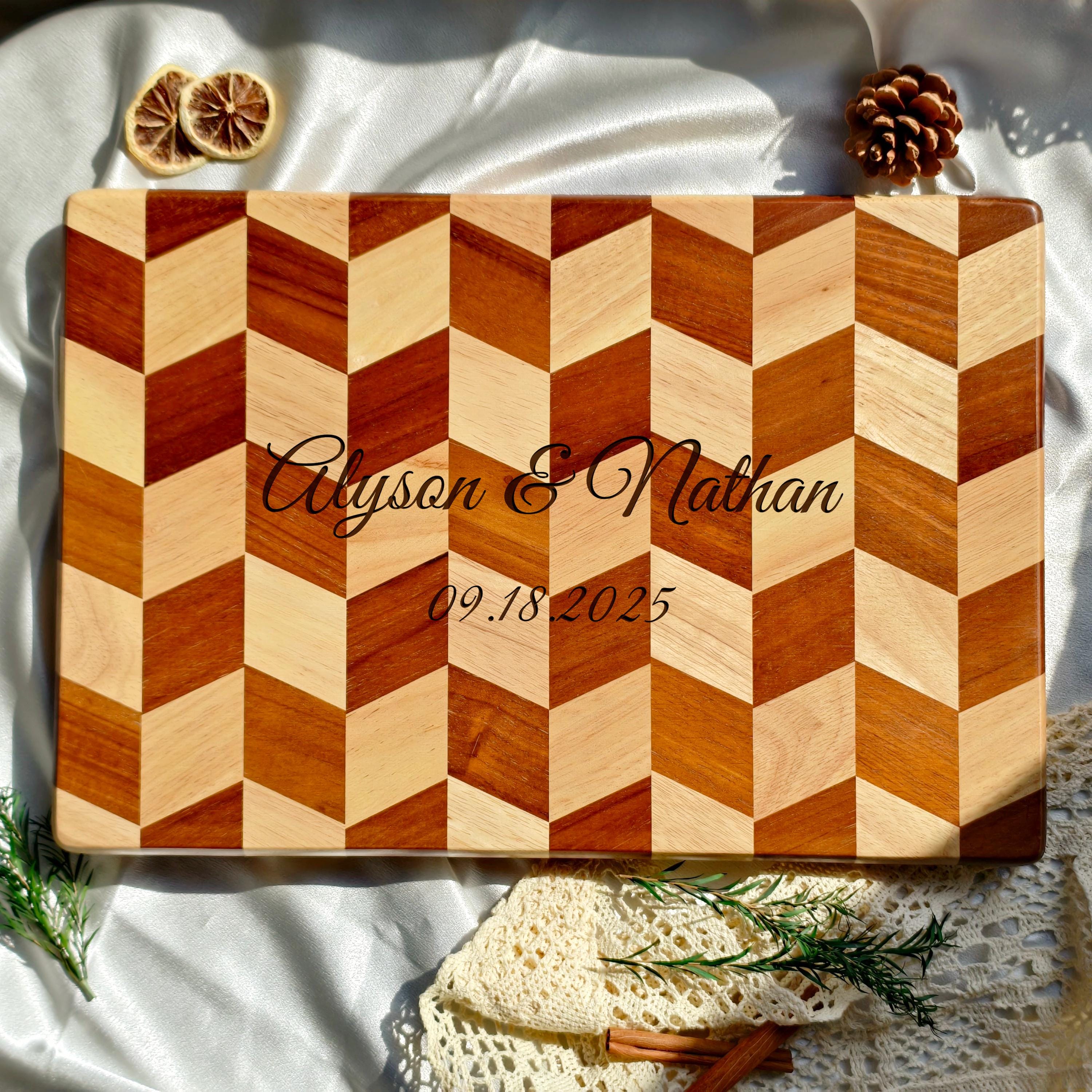 Checkerboard Reversible End Grain Rubberwood Cutting Board ...