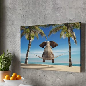 Elephant Decorative Canvas Painting, Housewarming Gifts, Wall Decor Gift for Nature Enthusiasts, Large Wall Art, Framed Canvas Wall Art