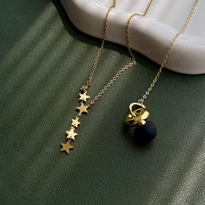 Star Necklace – Anti Tarnish Earplug Holder for Concerts, Festivals & Travel, Gold Titanium Jewelry, Gift Ready