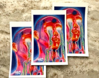 Rainbow face sticker