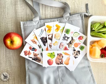 Animal Lunch Box Cards for Picky Eaters: Healthy Snack Notes (PDF Download)