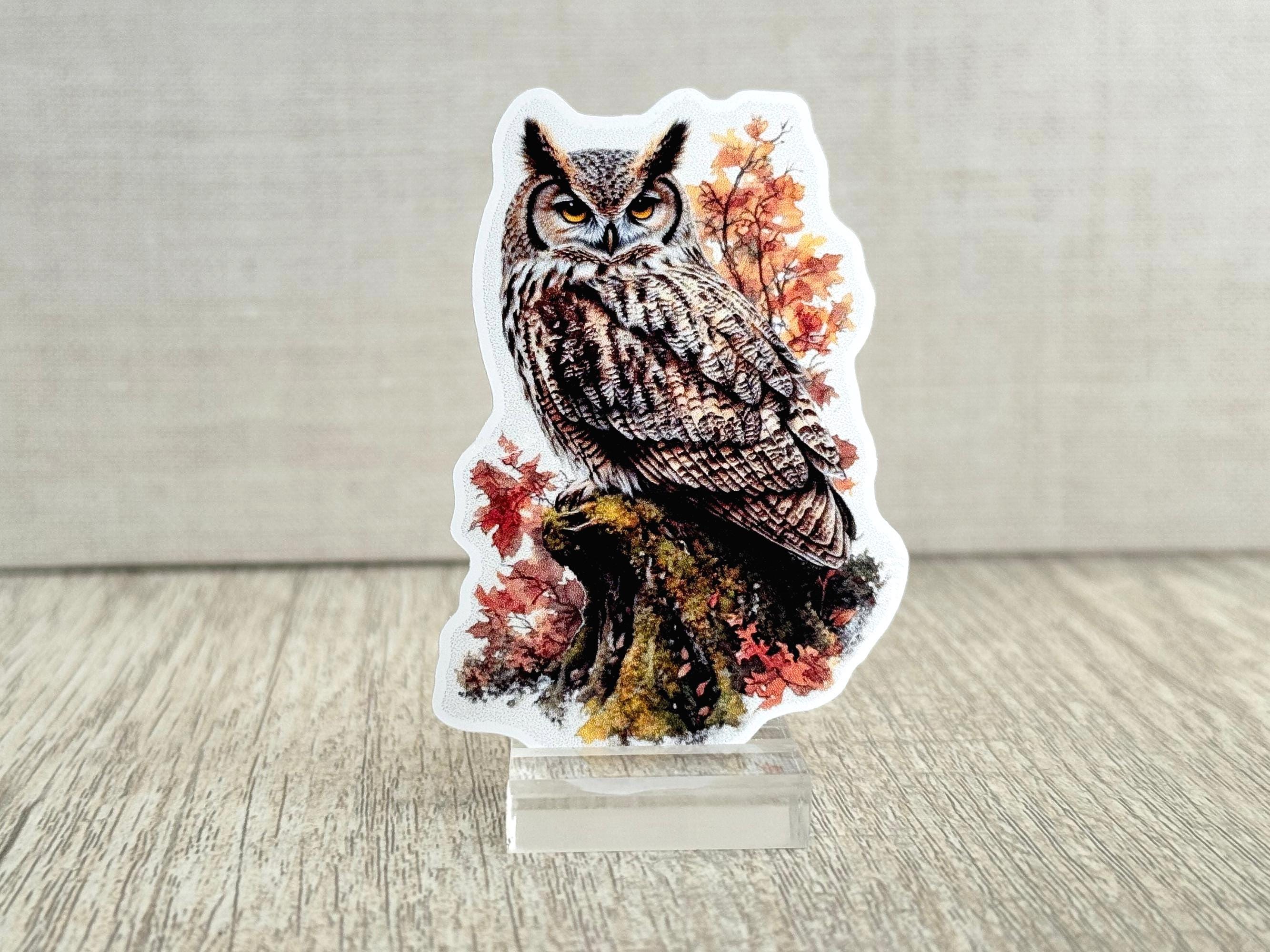 Owl Sticker: Waterproof Vinyl Fall Decor, Laptop Decal