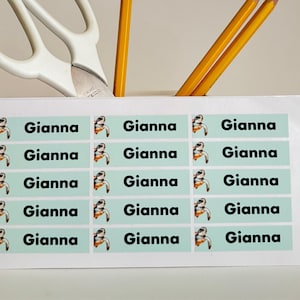 Personalized Name Stickers: Back to School Decals (Set of 15) Animal Theme