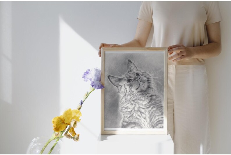 Pet Portrait Pencil Drawing, Graphite Pencil, Colored Pencil