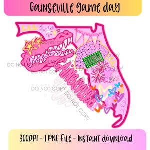 Preppy Gainseville Fußball T-Shirt Design - PNG - Preppy Fußball png - Digitaler Download - Spieltag Sublimationsentwürfe