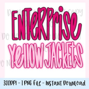 Enterprise Yellow Jackets PNG – Sublimeringsdesign för matchdagen (digital nedladdning)