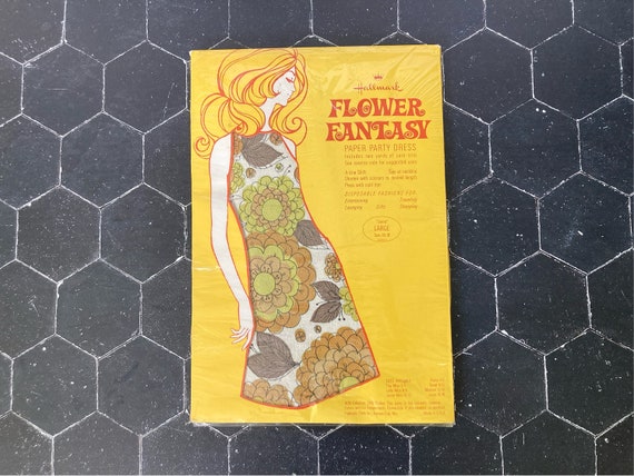 1960s Hallmark Flower Fantasy Paper Party Dress s… - image 1