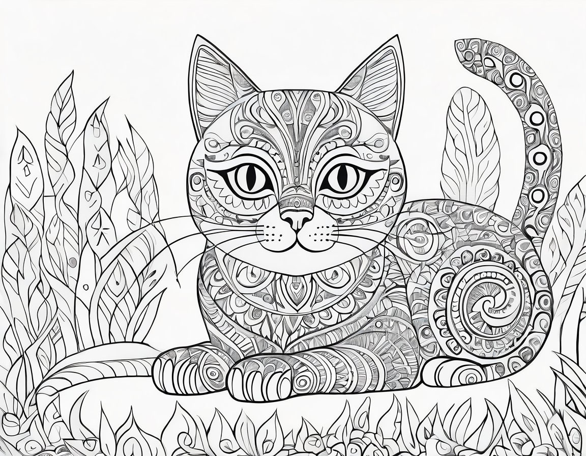 49 Detailed Cats Coloring Pages, Mindfulness and Relaxation, PDF Download 49 Cats to Print and ...
