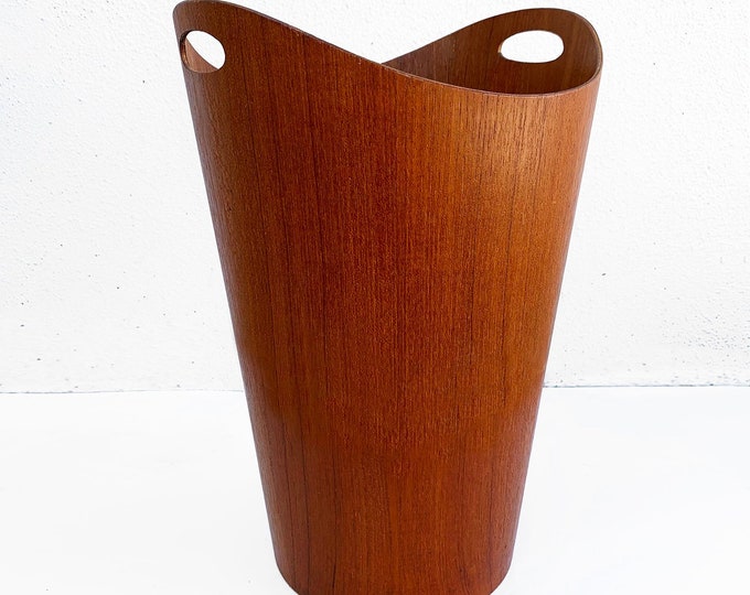 Vintage Scandinavian Modern Teak Waste Basket Mid Century Office ...