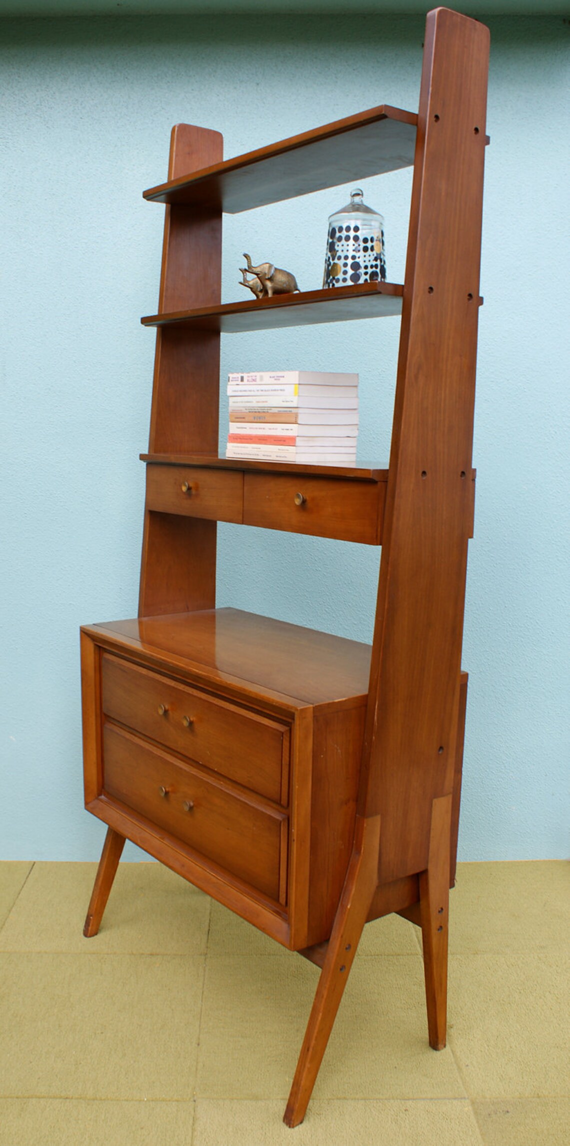 Vintage Pair of Mid Century Modern Bookcases Room Divider Etsy