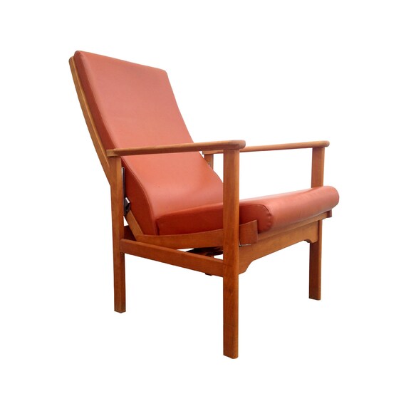 Lounge Chair Mid Century Modern Wood Club Eames Era Hollywood Regency Mcm Low Ebay