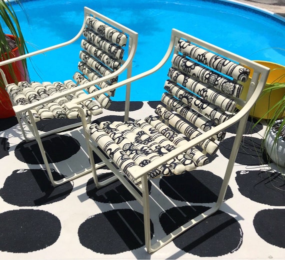 Rare Mod Marimekko Style Samsonite Patio Chairs Mid Century Etsy