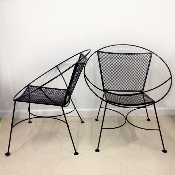 SALE Pair of Salterini Hoop Mid Century Patio Lounge Chairs