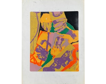 Abstract Screen Print William Lovell Mid Century Modern 1975
