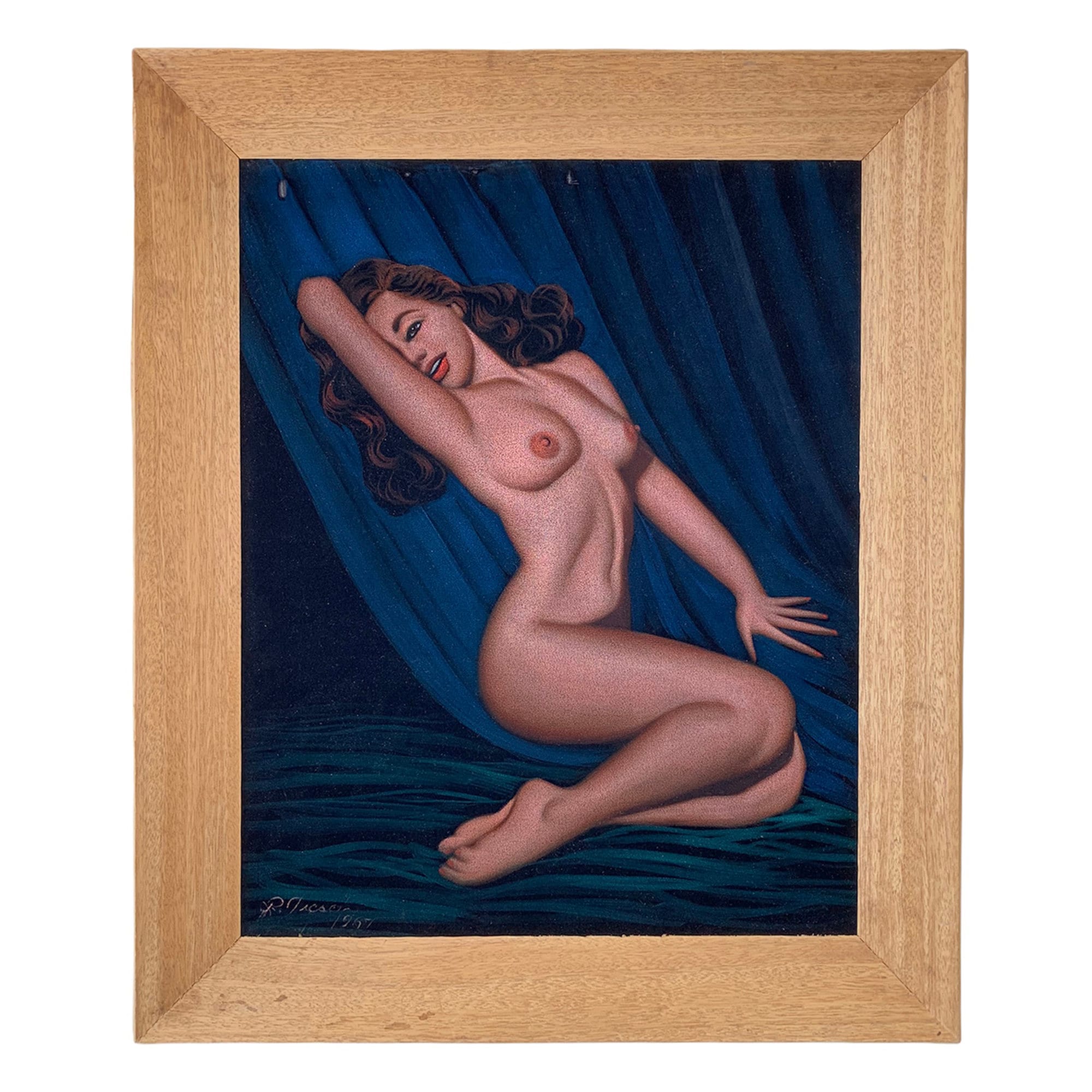 Vintage Rita Hayworth Nude Velvet Painting Dated 1967 - Etsy