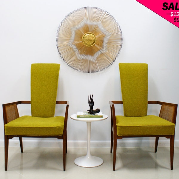 On Hold SALE Danish Modern Chairs 1950s High Back Pair Mid Century Modern