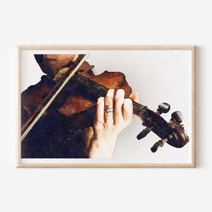 Printable Violinist Painting | Musician Watercolor Download | Violin Art | Violin Watercolor Print | Printable Music Painting | Violin Print