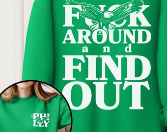 Philadelphia Football Crewneck | FAFO Sweater | Eagles Bird Gang Retro Philly Championship Game Day Team Spirit Sweatshirt Cold Weather Cozy