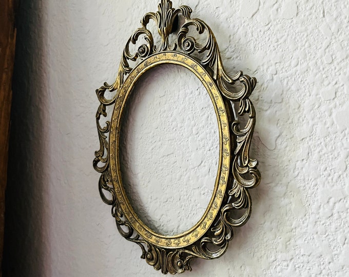 Vintage, Victorian Metal Empty Hanging Frame, Classic Metal Frame, Mini ...