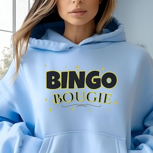 BINGO &quot;Bougie&quot; Hoodie - BINGO Gift for Wife, Mom, Grandma, Girlfriend, Best Friend, Gift for Bingo Lover, Bougie bingo, Bingo Bling