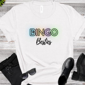 BINGO &quot;Besties&quot; T-shirt - Gift for Best Friends, Bingo Team, Bingo Squad, Bingo Family, Matching Shirts, Light Color Bingo Shirt, Bingo Gift
