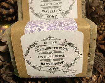 Lavender Dream Vegan Handmade Soap Stocking Stuffer Large Bar 4-5 oz