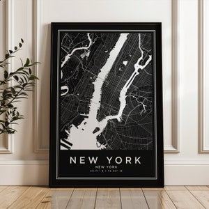 New York Map Poster, NYC Map, Line Art Map Poster, City Map Print, Black Poster, Line Art Map Print, New York Wall Art, Minimalist Map