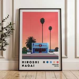 Hiroshi Nagai Art Print, Japanese Art Poster, Vaporwave Print, Home Decor, Japanese City Pop, Modern Art Print, Minimalist Poster
