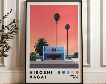 Hiroshi Nagai Art Print, Japanese Art Poster, Vaporwave Print, Home Decor, Japanese City Pop, Modern Art Print, Minimalist Poster