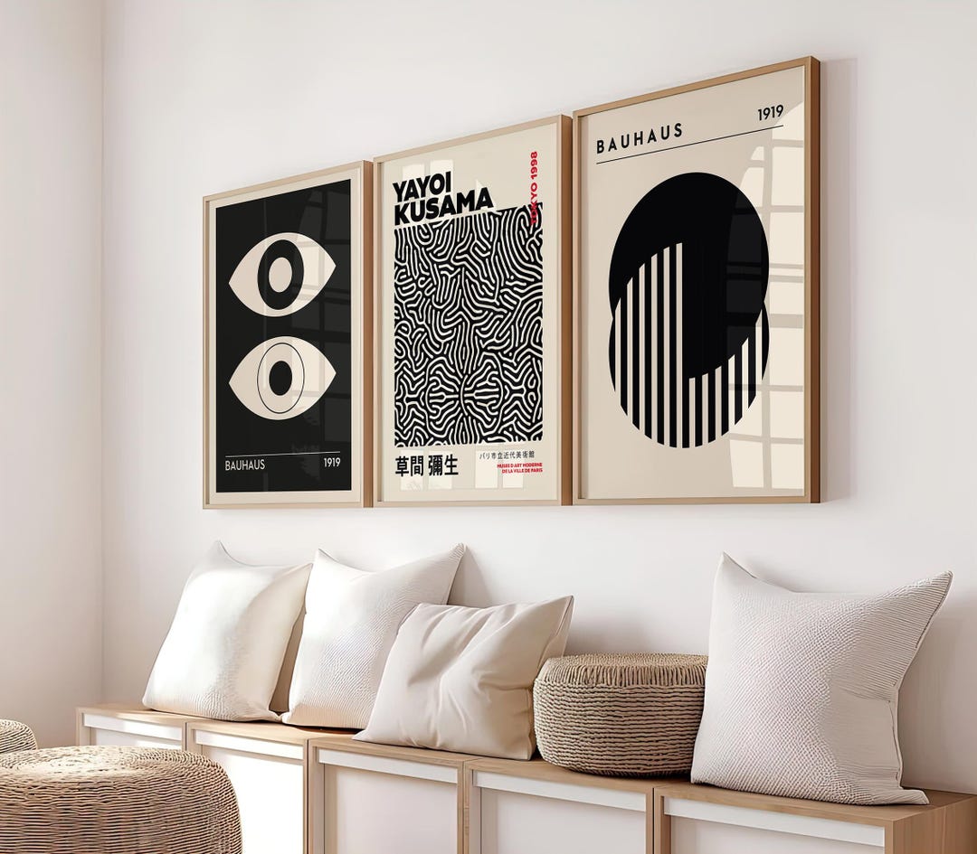 Set of 3 Prints, Poster Set, Gallery Wall Art Set, Yayoi Kusama