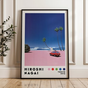 Hiroshi Nagai Art Print, Japanese Art Poster, Vaporwave Print, Home Decor, Japanese City Pop, Modern Art Print, Minimalist Poster