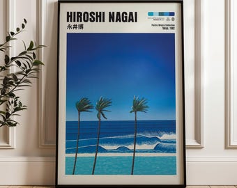 Hiroshi Nagai Art Print, Japanese City Pop, Vaporwave Poster