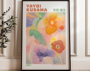 草間彌生プリント、モダンアートプリント、草間彌生展ポスター、草間