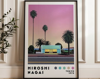Hiroshi Nagai Art Print, Japanese Art Poster, Vaporwave Print, Home Decor, Japanese City Pop, Modern Art Print, Minimalist Poster
