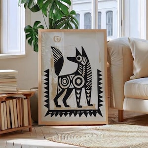 The image is a size chart for art prints, showing the dimensions of various framed prints in inches.