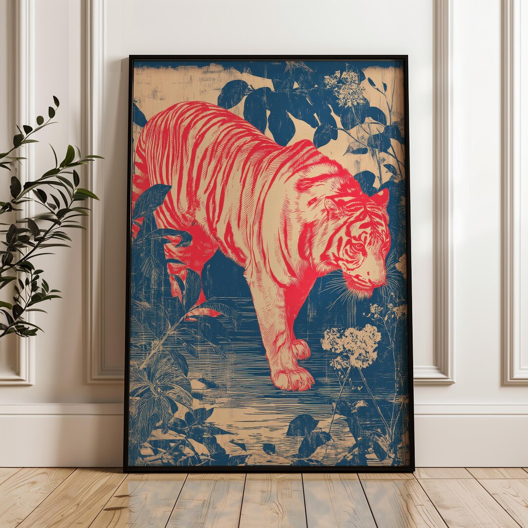 Tiger, Vintage Japanese Wall Art Print, Y2k Indie Poster - Etsy
