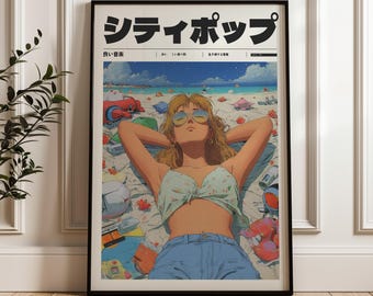 Indie Room Decor, Aesthetic 90s Vaporwave Print, Retro Anime Wall Decor, Vintage Style Manifest Art, Retro Japanese Y2K Poster