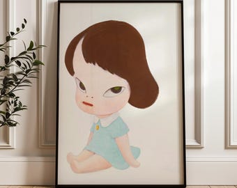 Impression Yoshimoto Nara - Fille à La Guitare, Art Contemporain, 40x30cm, Non Encadrée
