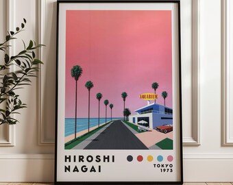 永井博アートプリント、ヴェイパーウェイヴプリント、ミニマリスト