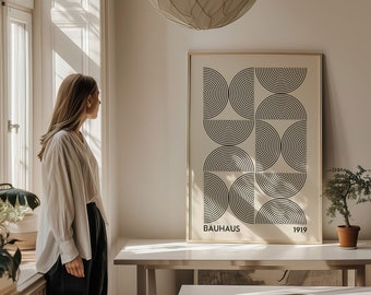 【額装済・A1】Japandi-03　KONTUR / Bauhaus アート Set of 3 Prints, Poster Set, Gallery Wall Art Set, Yayoi Kusama